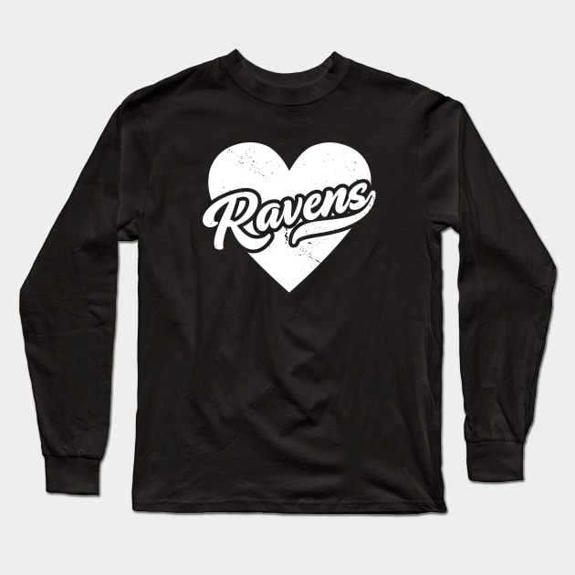 Vintage Ravens School Spirit // High School Football Mascot // Go Ravens Long Sleeve T-Shirt by SLAG_Creative